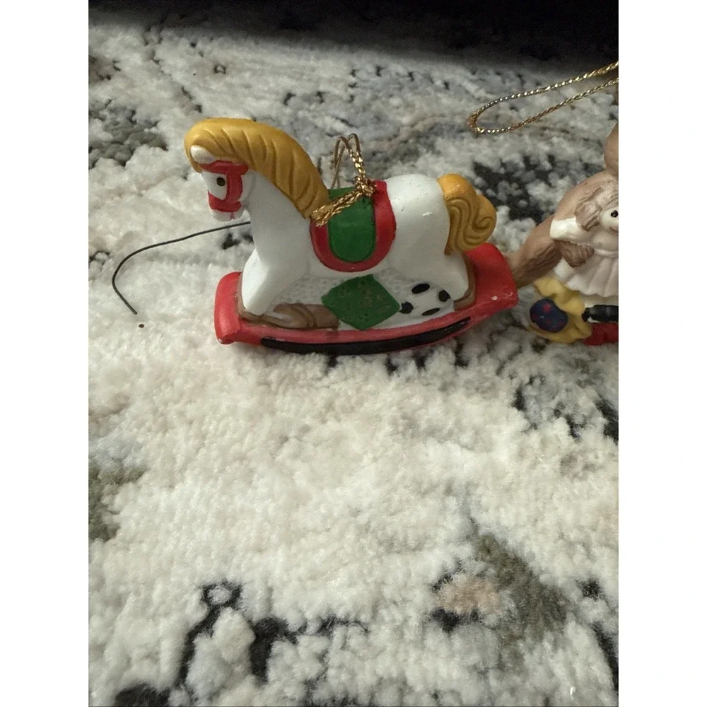 Vintage 90s Christmas Ornaments Lot Of 3 Ceramic